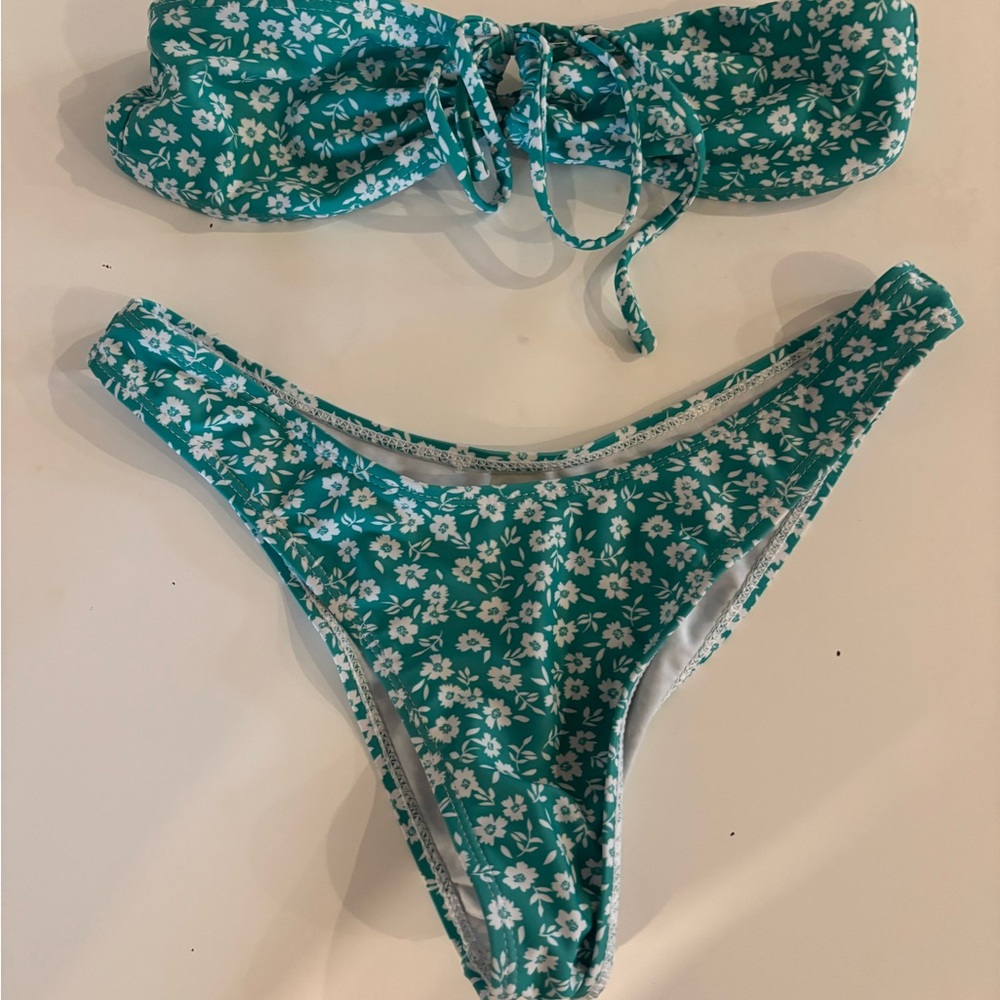 Floral green Bikini Set